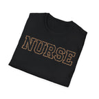 Cheetah Print Outline Varsity Nurse T-Shirt