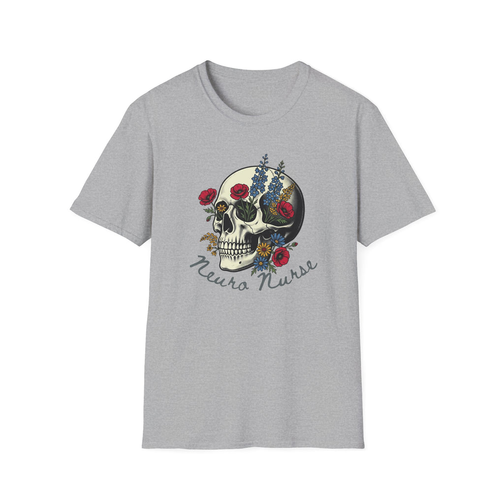 Neuro Nurse Floral Skull T-Shirt