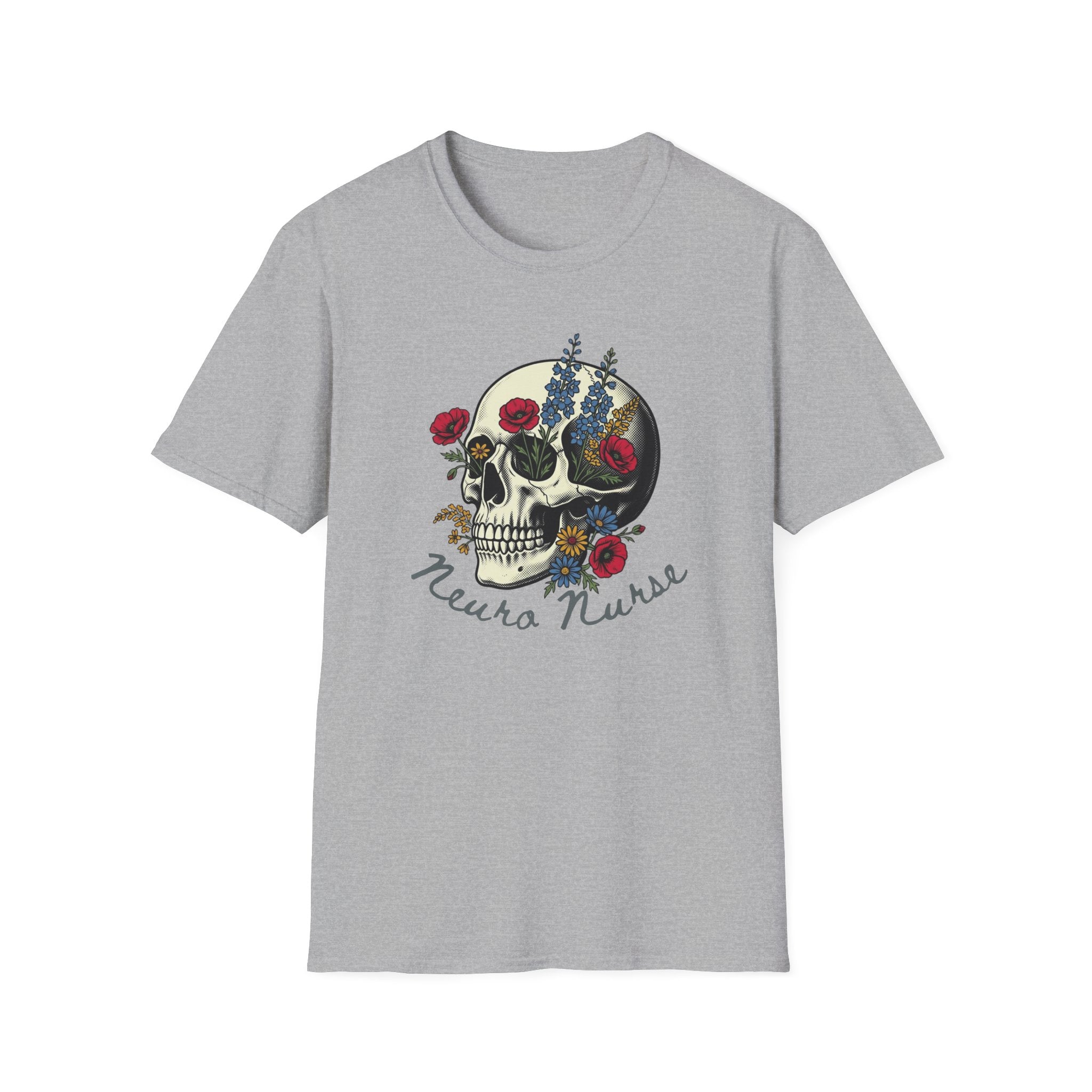 Neuro Nurse Floral Skull T-Shirt