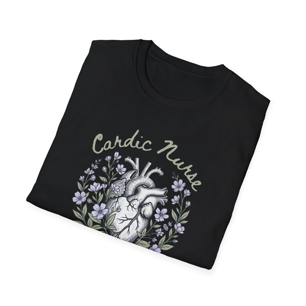 Cardiac Nurse Floral Heart T-Shirt
