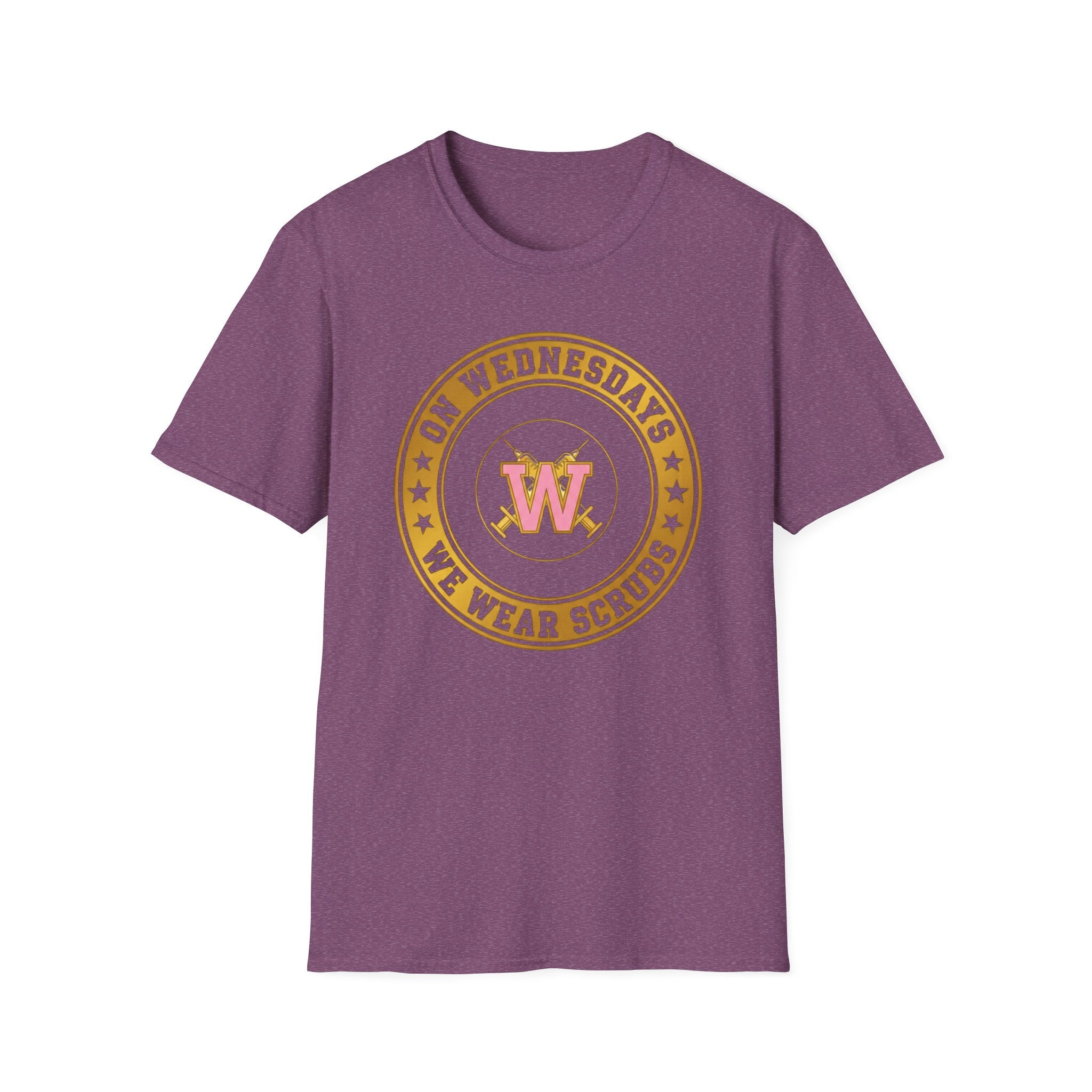 On Wednesdays We Wear Scrubs Emblem T-Shirt