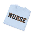 Cheetah Print Outline Varsity Nurse T-Shirt