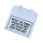 Zombie Apocalypse Notice T-Shirt