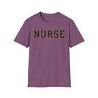 Cheetah Print Outline Varsity Nurse T-Shirt