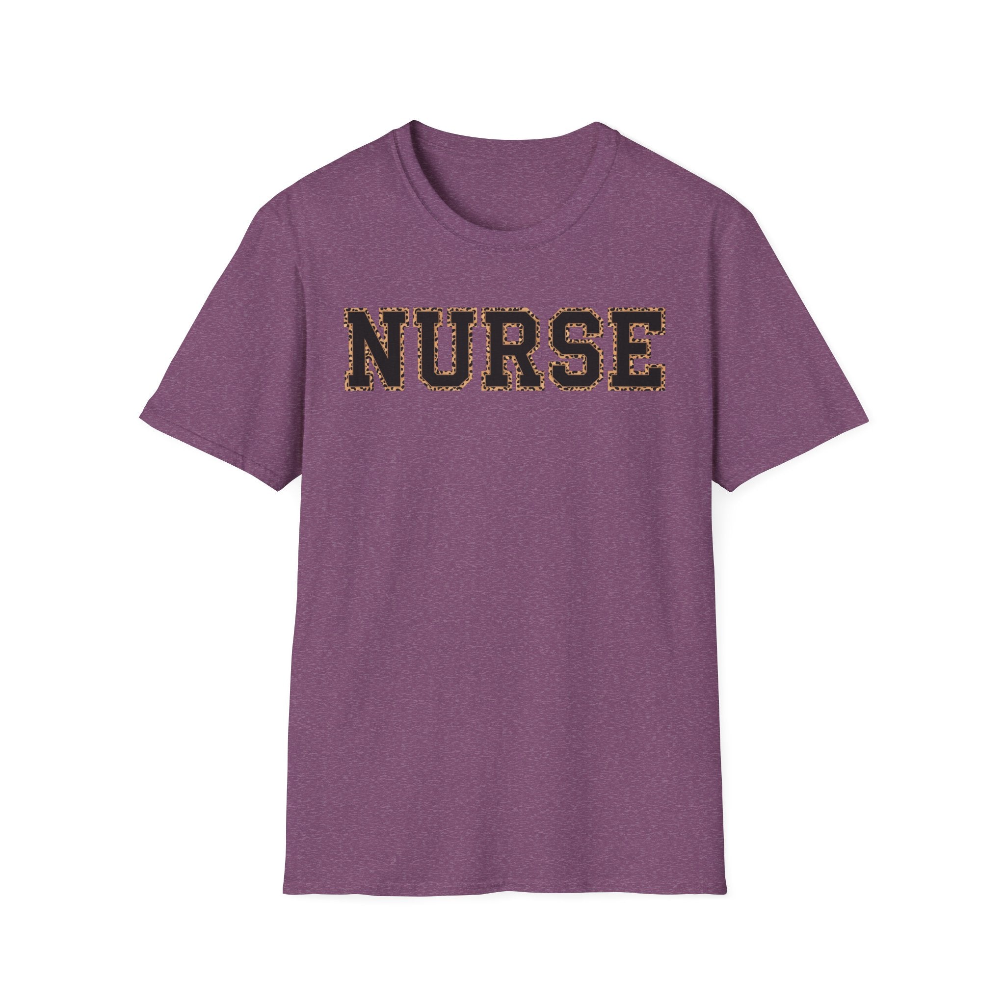 Cheetah Print Outline Varsity Nurse T-Shirt