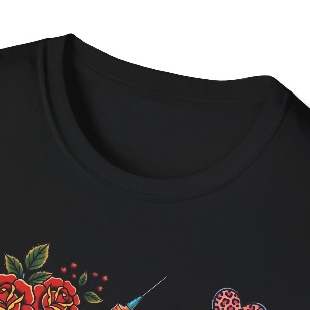 Fun Rainbow Cheetah Nurse T-Shirt