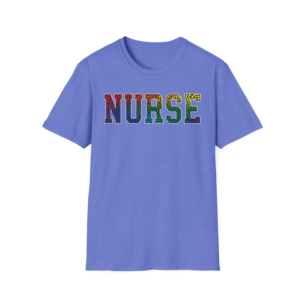 Multicolor Cheetah Print Varsity Nurse T-Shirt