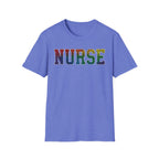 Multicolor Cheetah Print Varsity Nurse T-Shirt