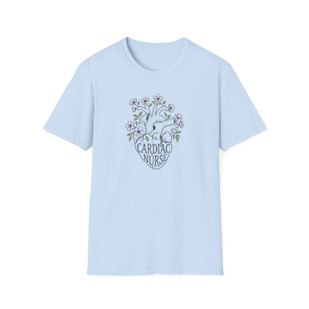 Cardiac Nurse floral Heart T-Shirt