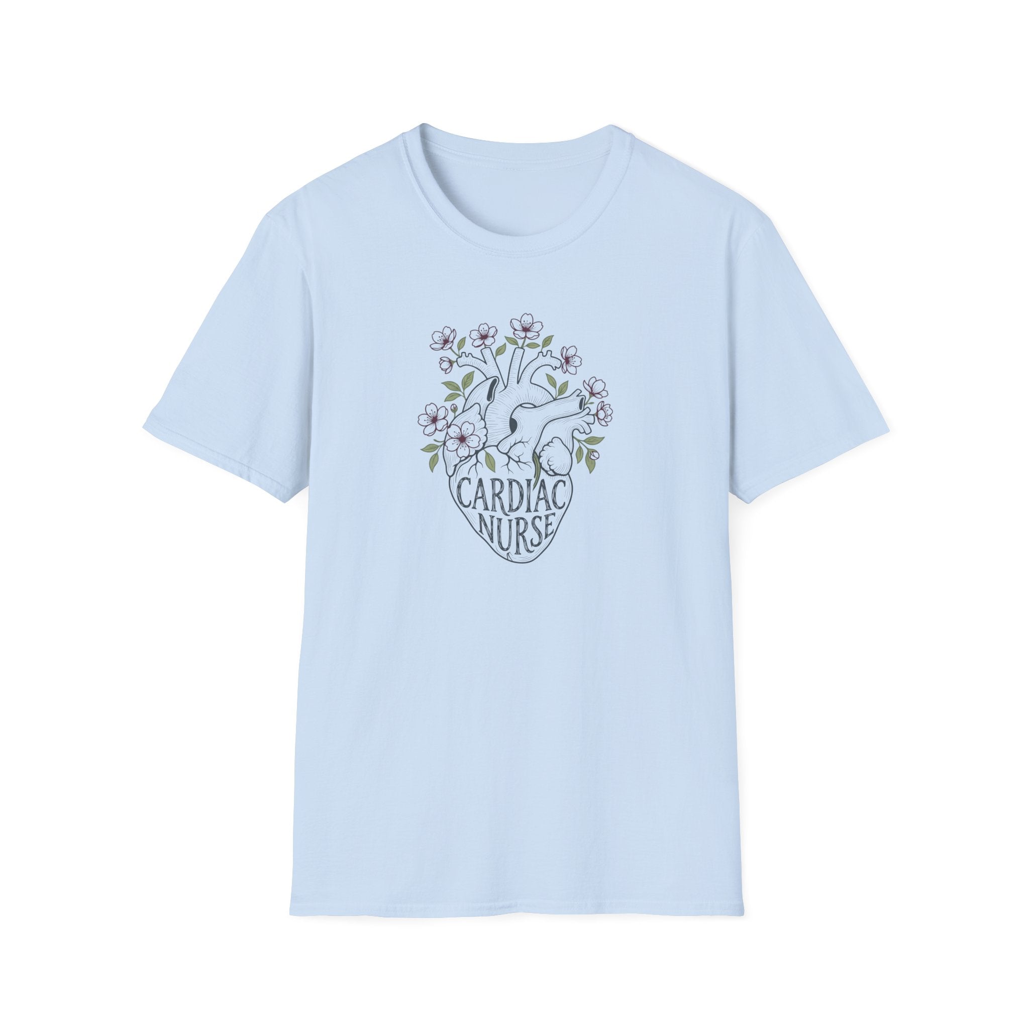 Cardiac Nurse floral Heart T-Shirt