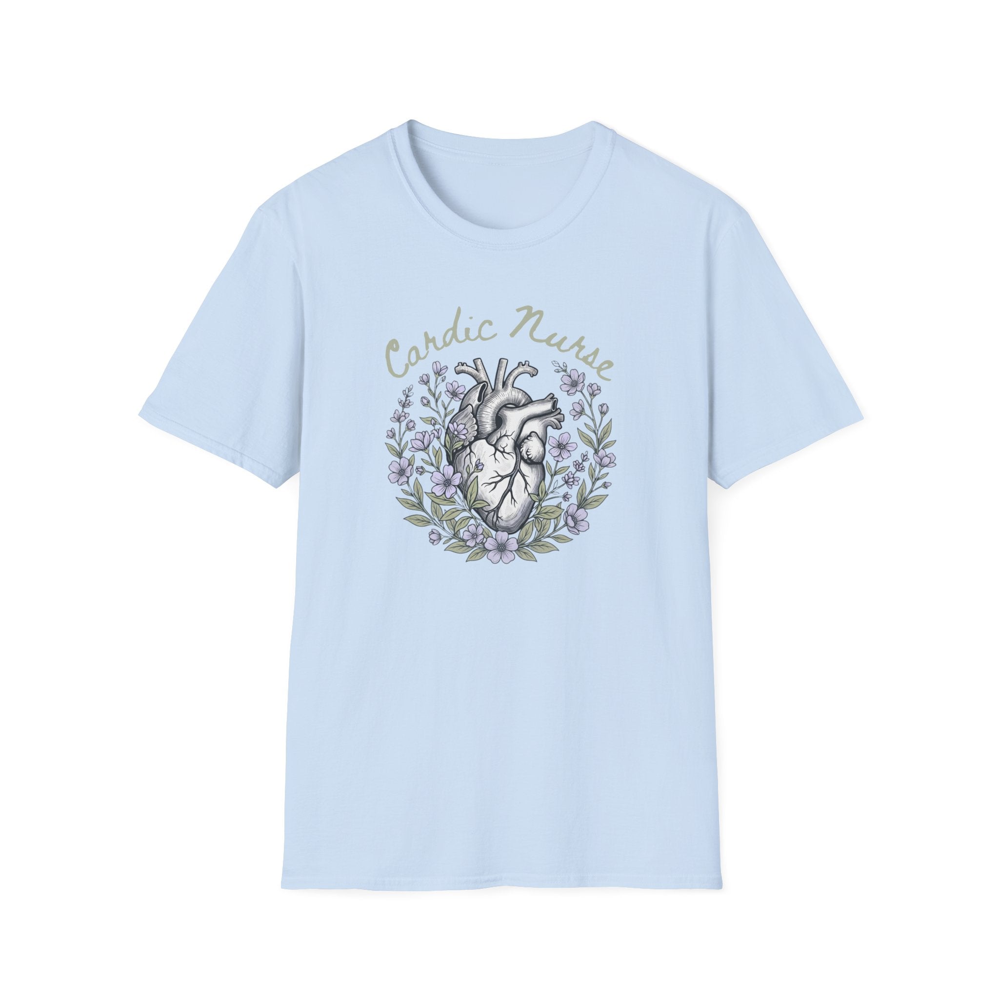Cardiac Nurse Floral Heart T-Shirt