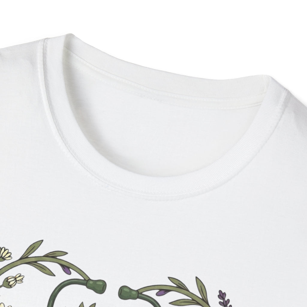 NICU Nurse Floral Stethoscope T-Shirt