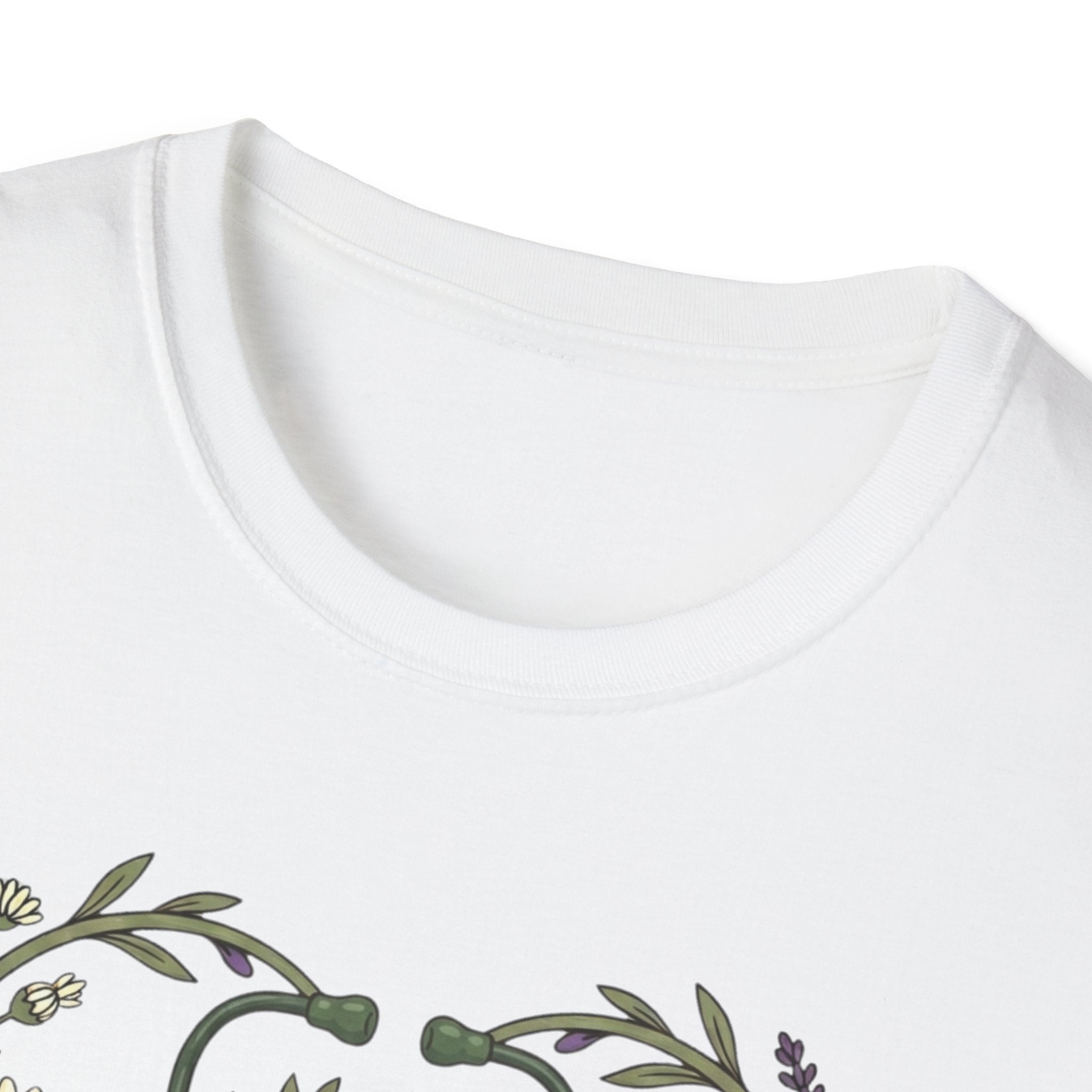 NICU Nurse Floral Stethoscope T-Shirt