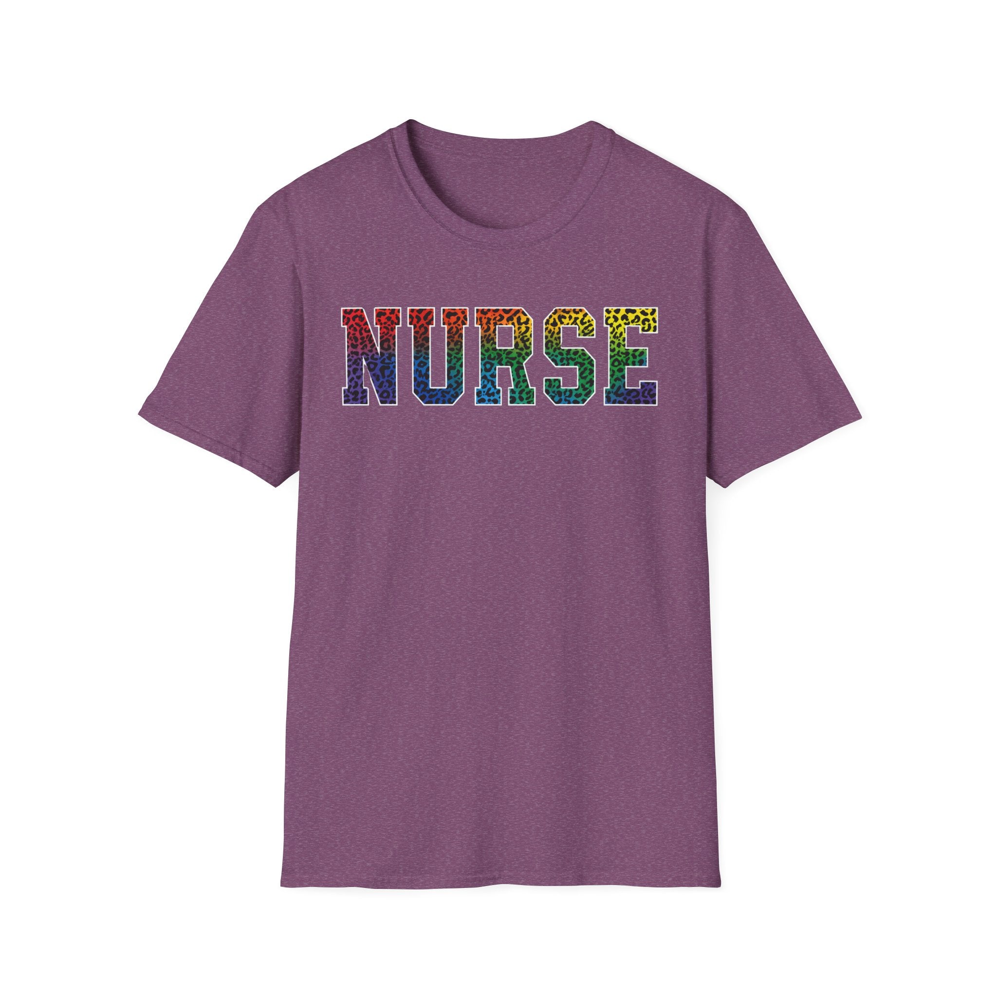 Multicolor Cheetah Print Varsity Nurse T-Shirt