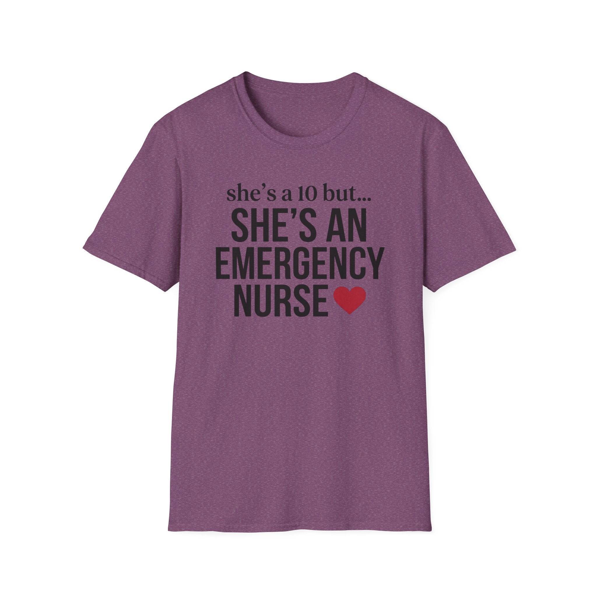 She's a 10 Emergency Nurse Heart Dark T-Shirt
