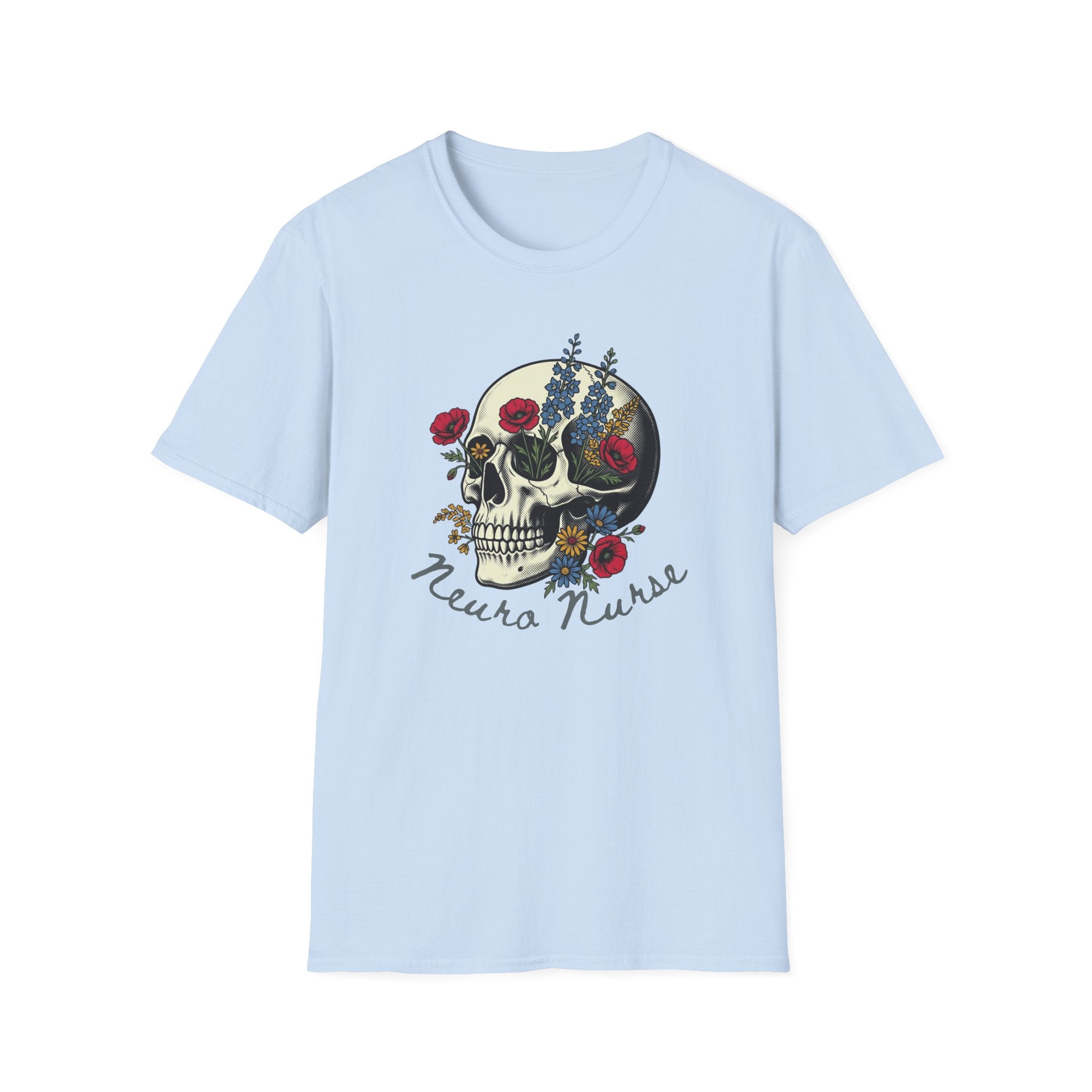 Neuro Nurse Floral Skull T-Shirt