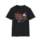 Fun Rainbow Cheetah Nurse T-Shirt