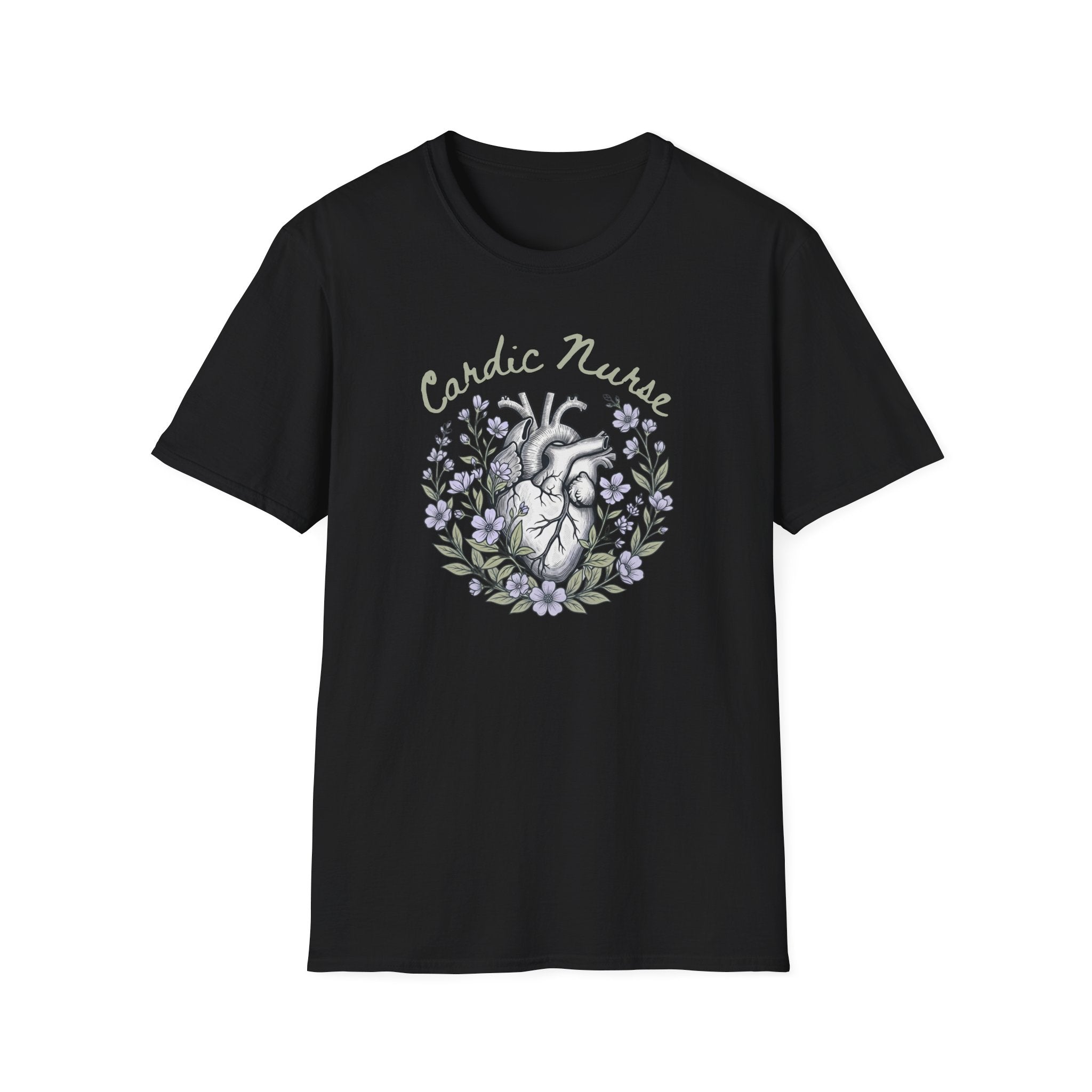 Cardiac Nurse Floral Heart T-Shirt