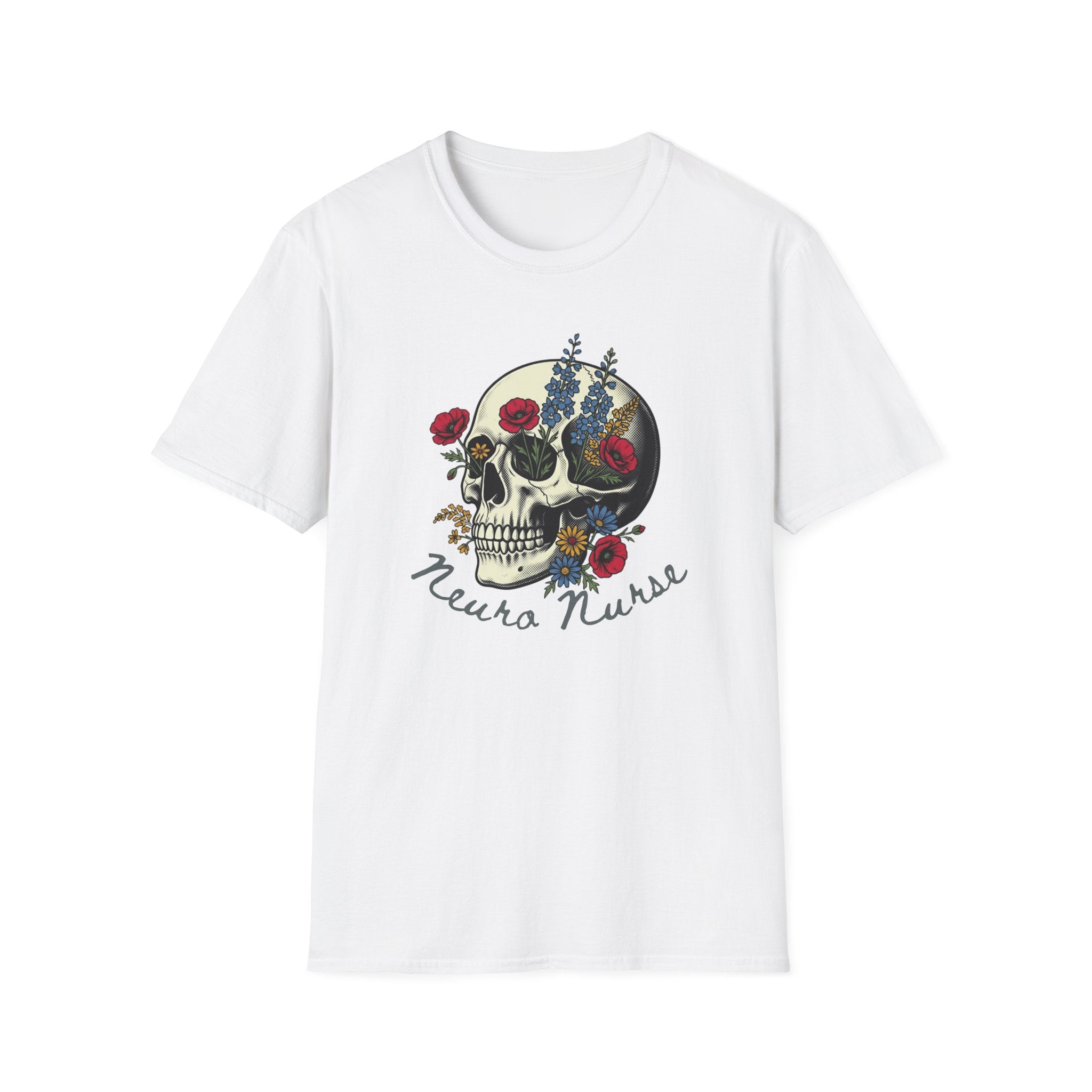 Neuro Nurse Floral Skull T-Shirt