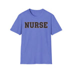 Cheetah Print Outline Varsity Nurse T-Shirt