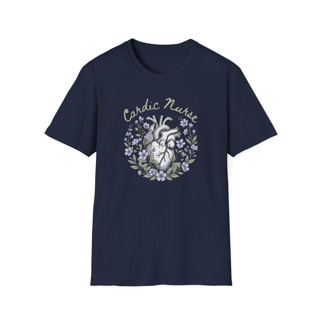 Cardiac Nurse Floral Heart T-Shirt