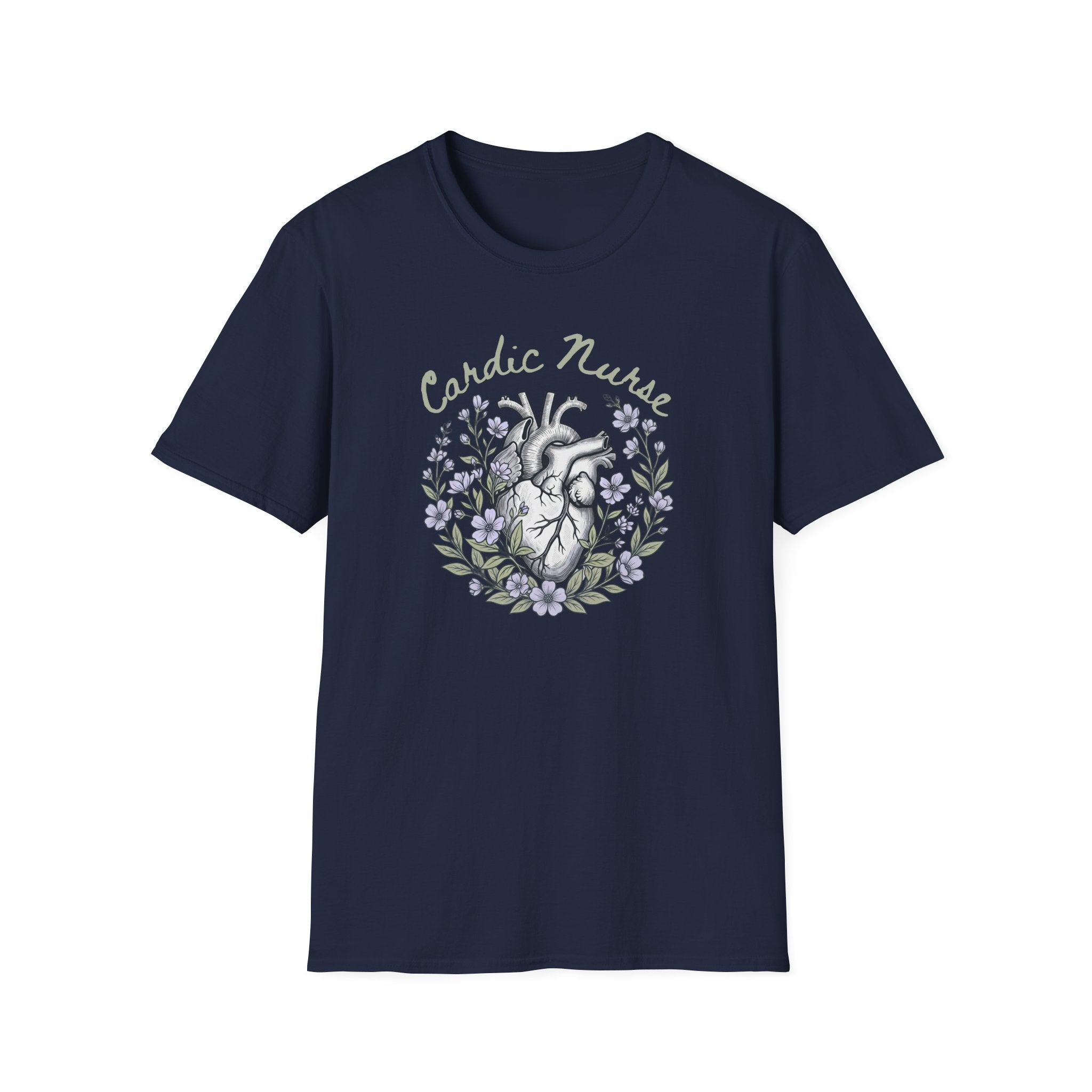 Cardiac Nurse Floral Heart T-Shirt