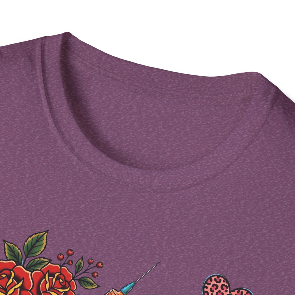 Fun Rainbow Cheetah Nurse T-Shirt