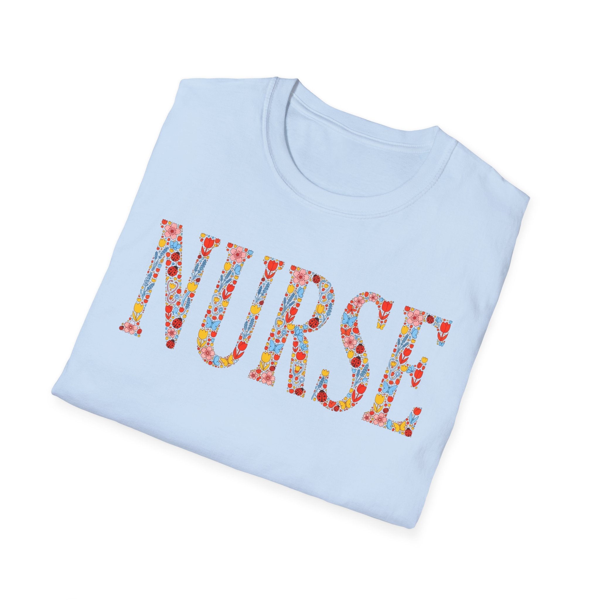 Ladybug Floral Nurse T-Shirt
