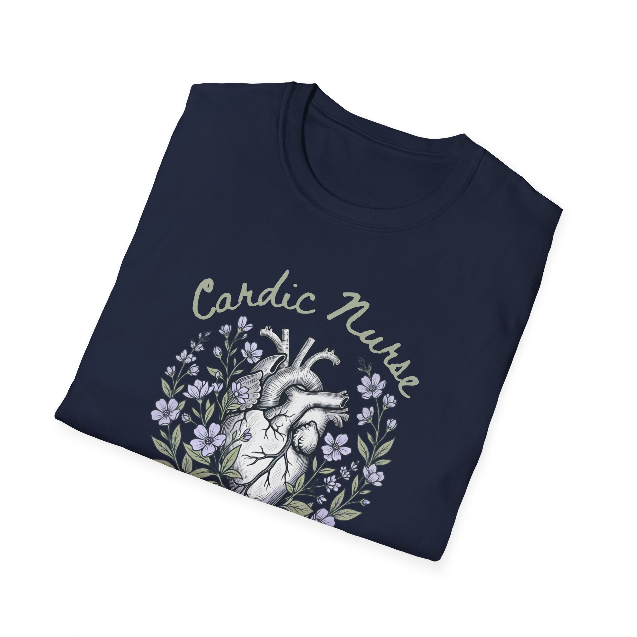 Cardiac Nurse Floral Heart T-Shirt