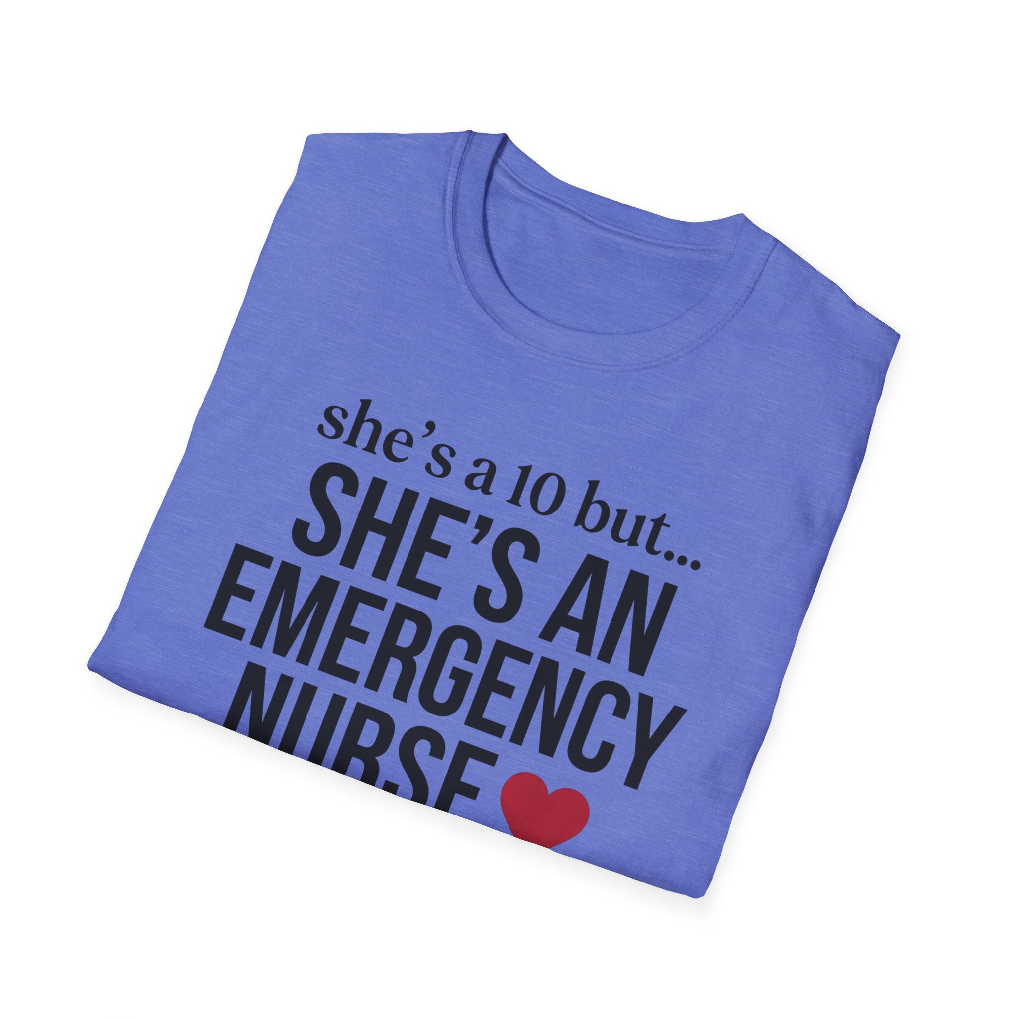 She's a 10 Emergency Nurse Heart Dark T-Shirt
