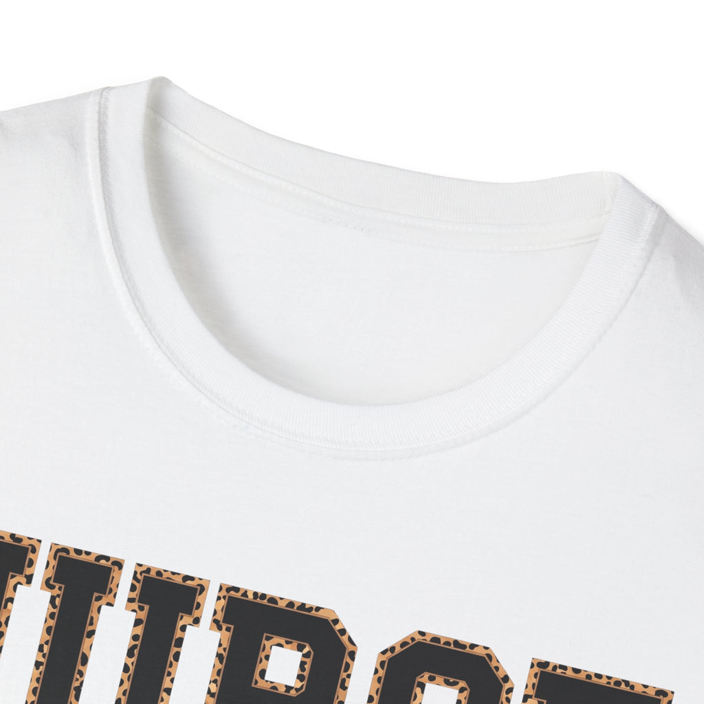 Cheetah Print Outline Varsity Nurse T-Shirt