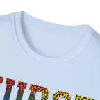 Multicolor Cheetah Print Varsity Nurse T-Shirt