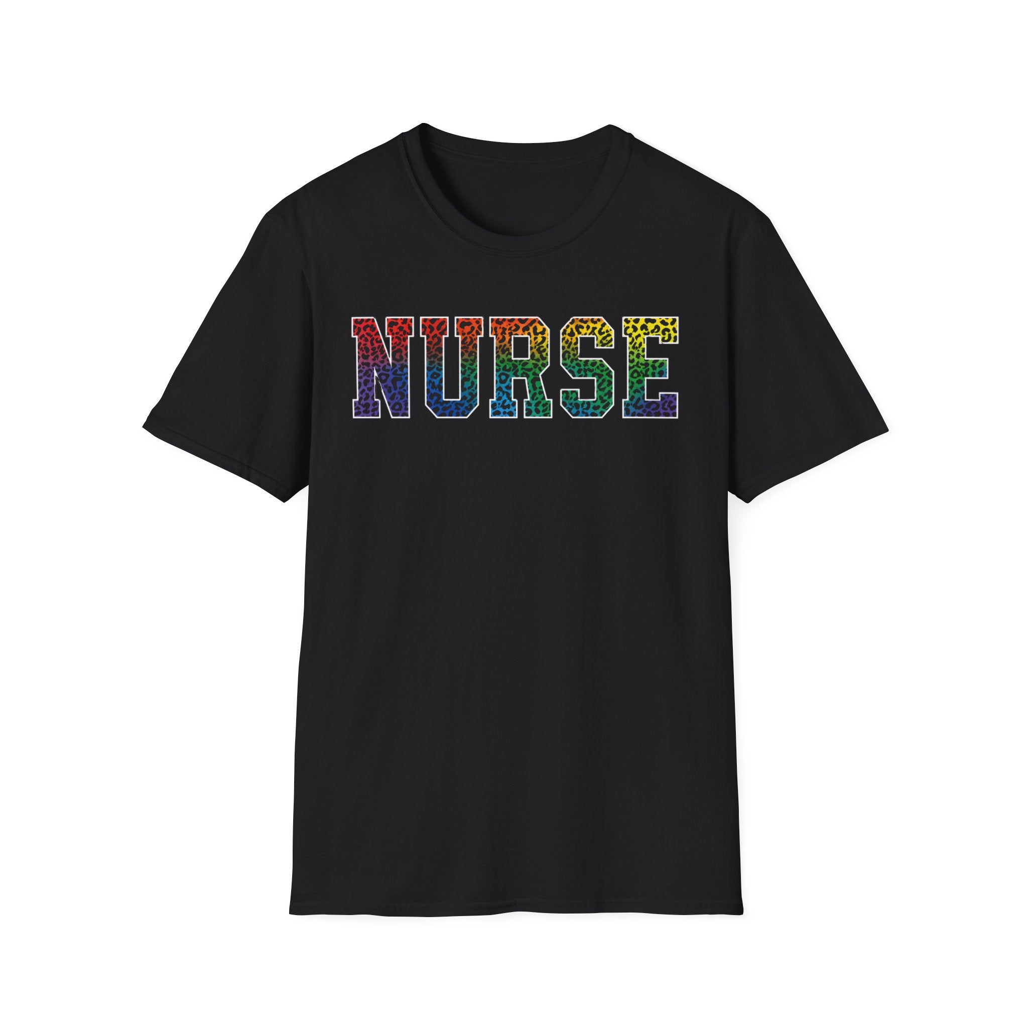 Multicolor Cheetah Print Varsity Nurse T-Shirt