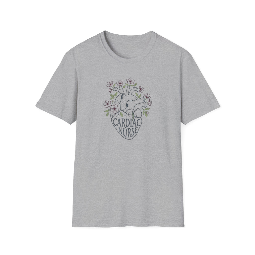 Cardiac Nurse floral Heart T-Shirt
