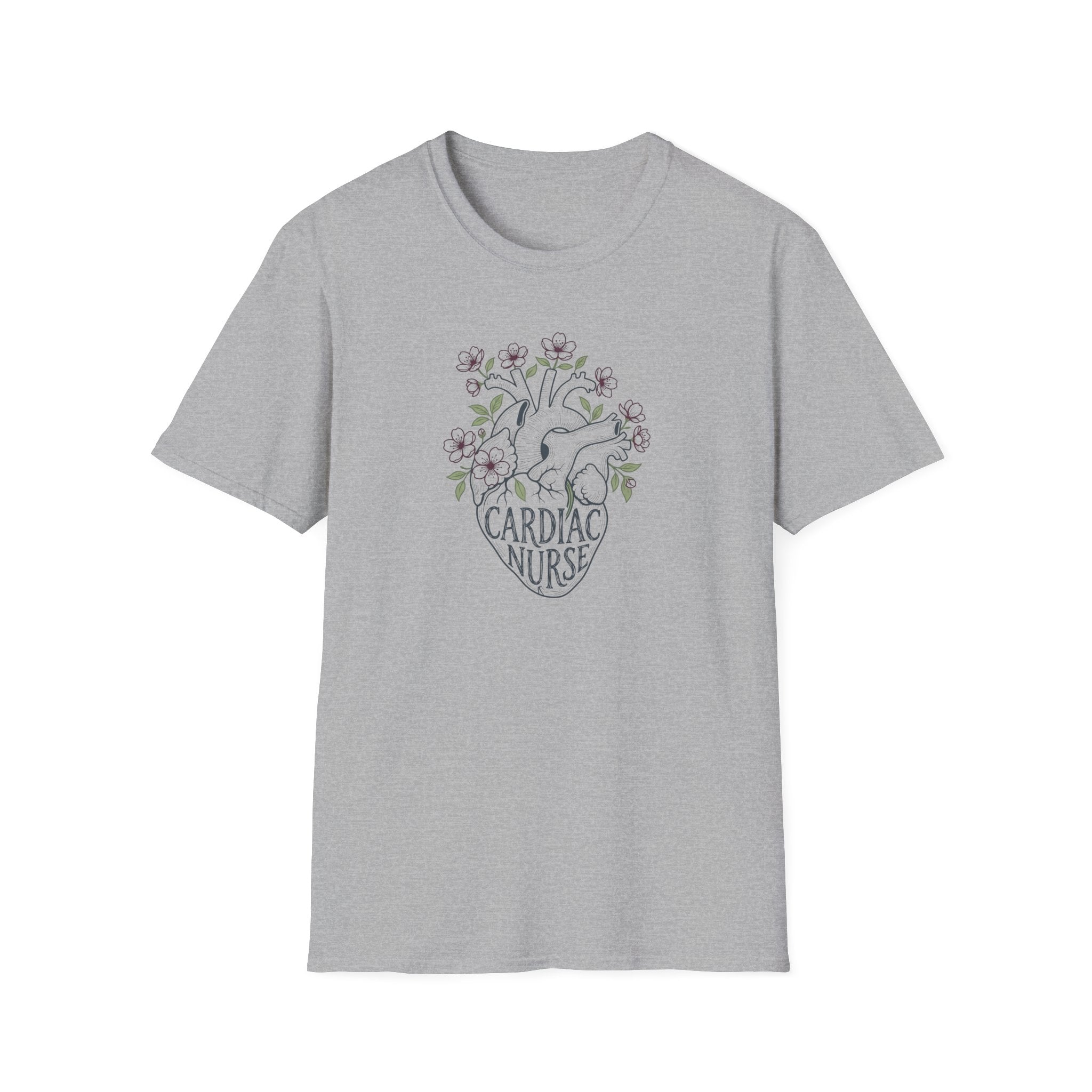 Cardiac Nurse floral Heart T-Shirt