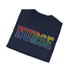 Multicolor Cheetah Print Varsity Nurse T-Shirt