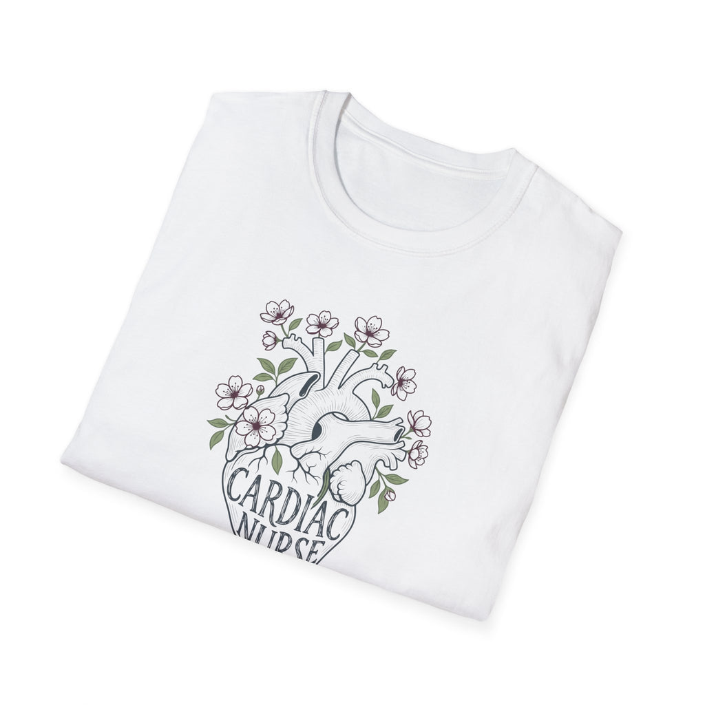 Cardiac Nurse floral Heart T-Shirt