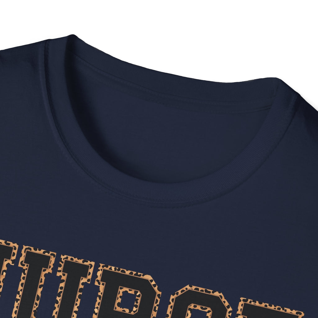 Cheetah Print Outline Varsity Nurse T-Shirt