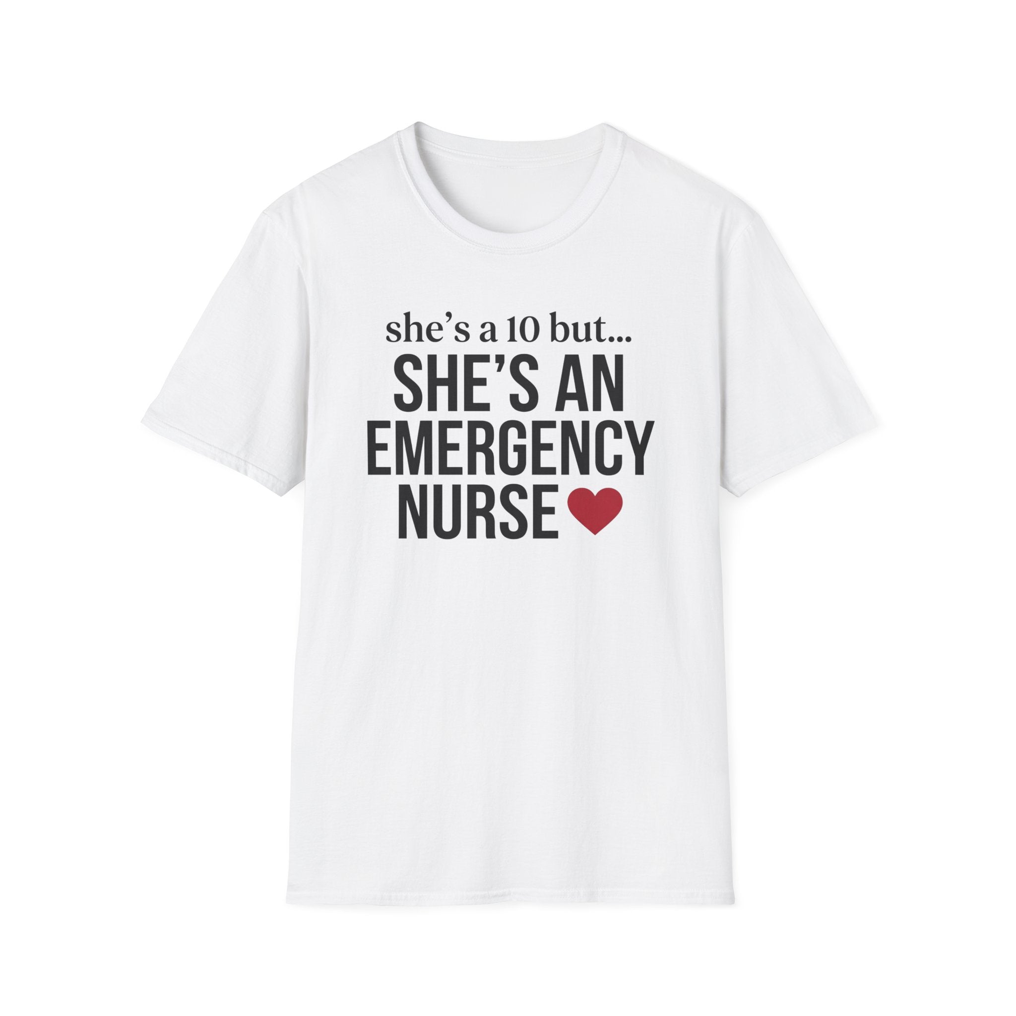 She's a 10 Emergency Nurse Heart Dark T-Shirt