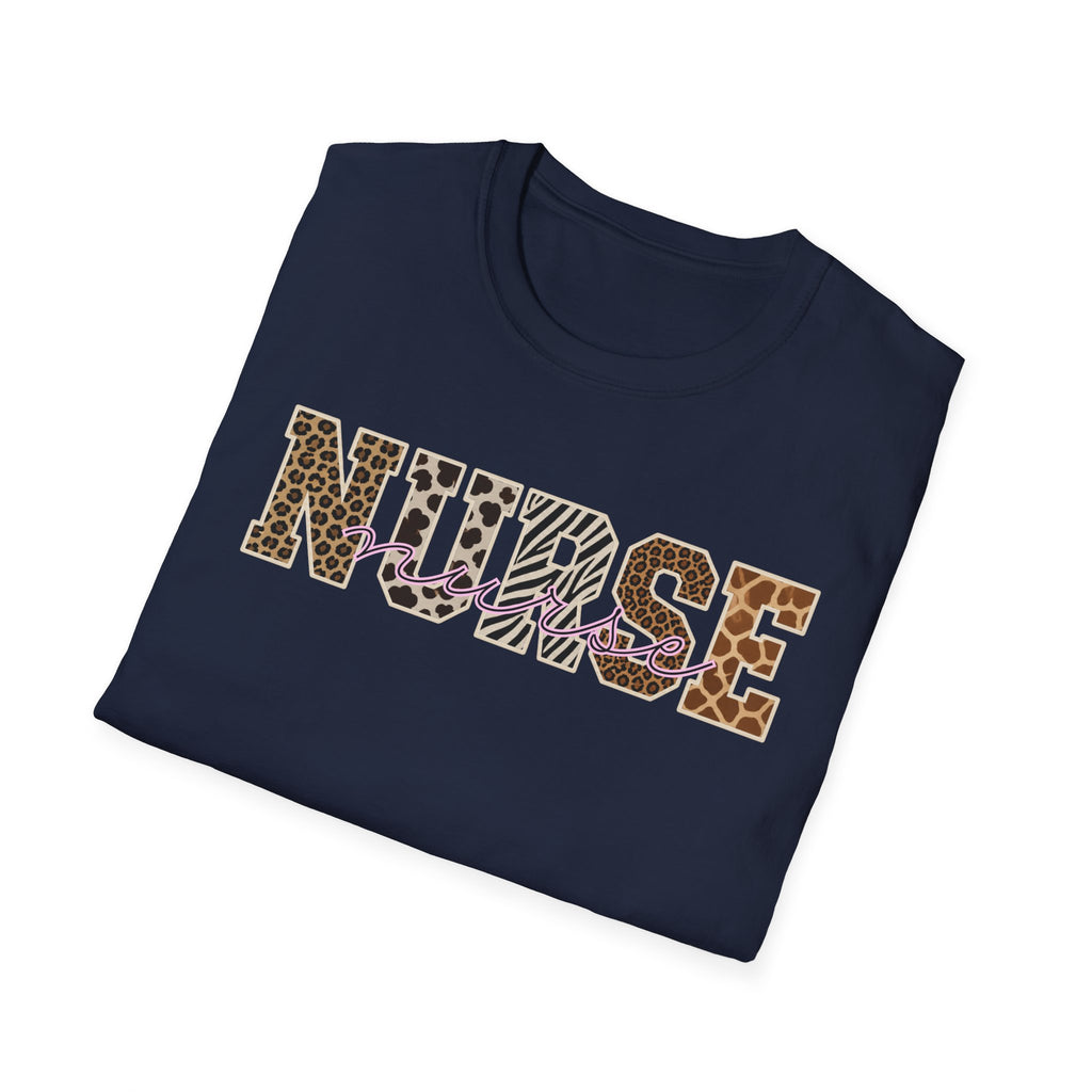Animal Print Varsity Nurse T-Shirt