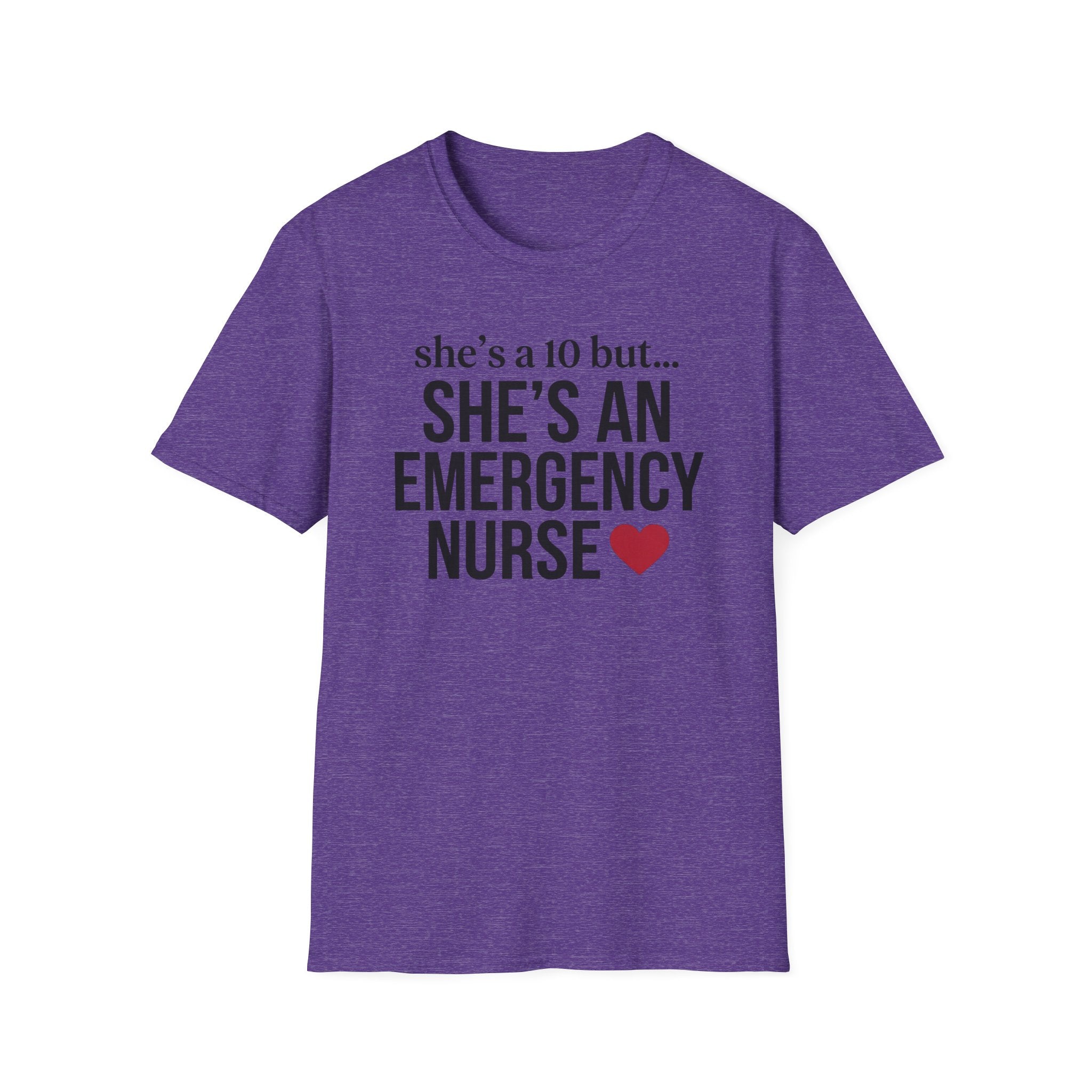 She's a 10 Emergency Nurse Heart Dark T-Shirt