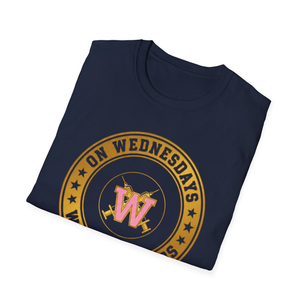 On Wednesdays We Wear Scrubs Emblem T-Shirt