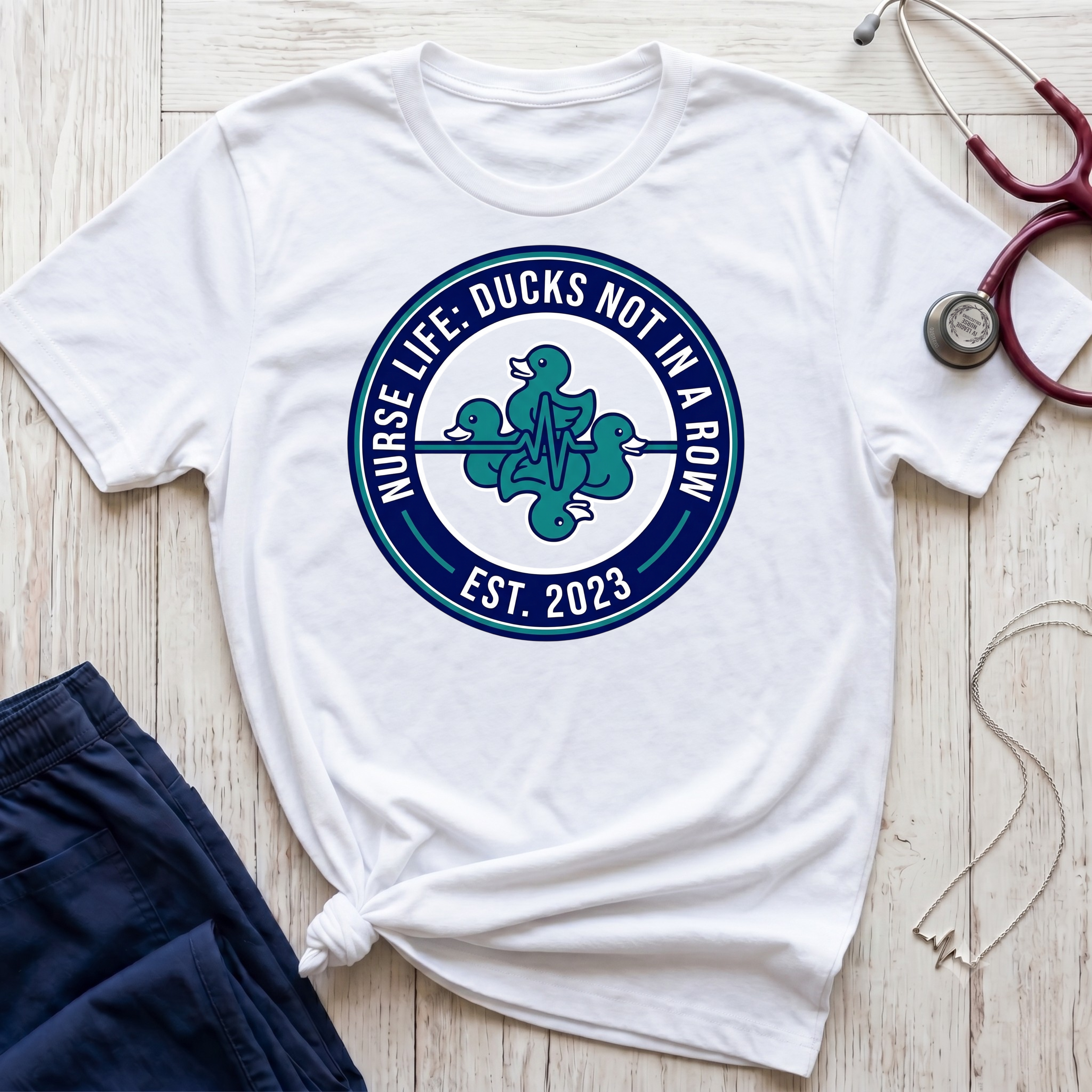 Ducks Not in a Row Emblem T-Shirt