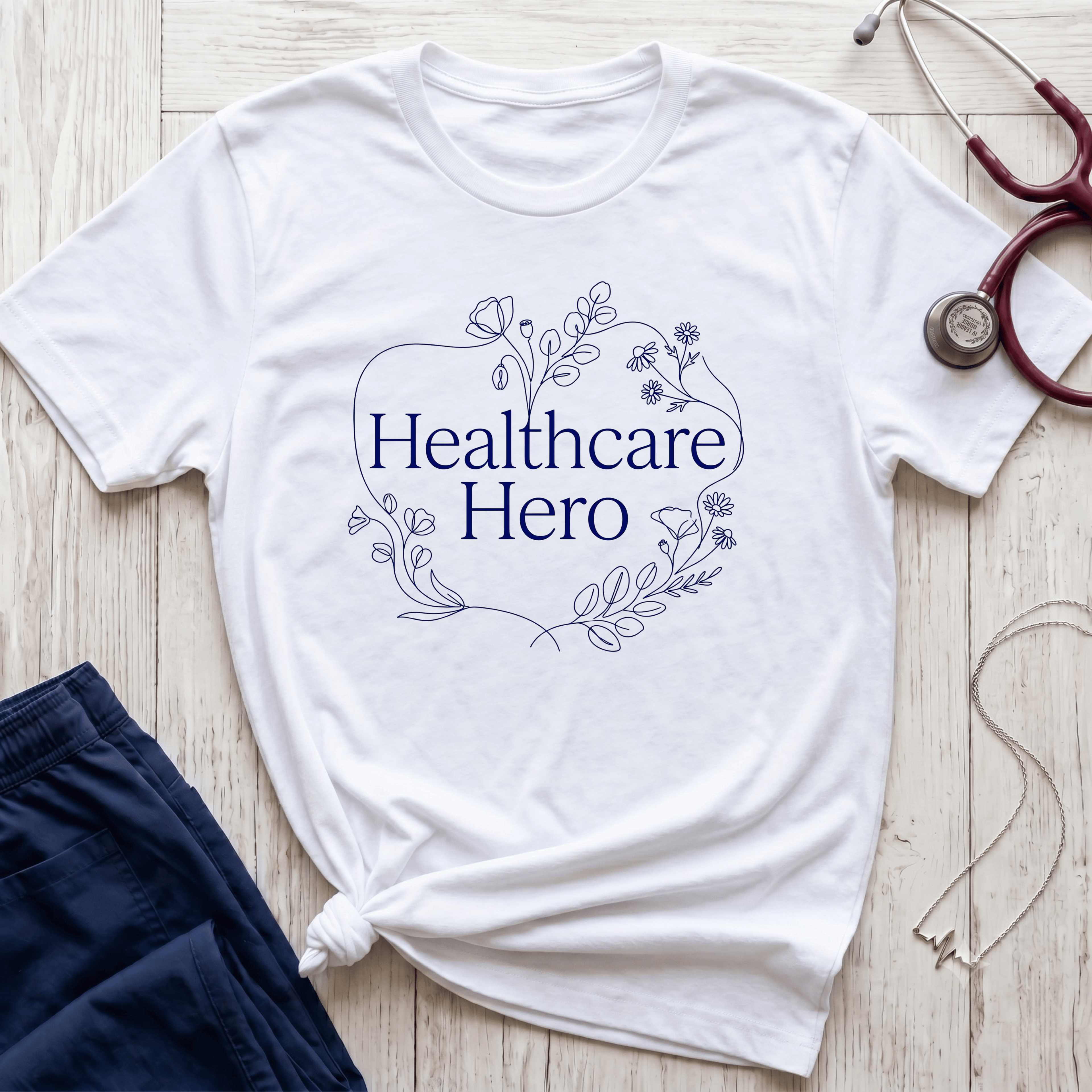 Healthcare Hero Floral T-Shirt