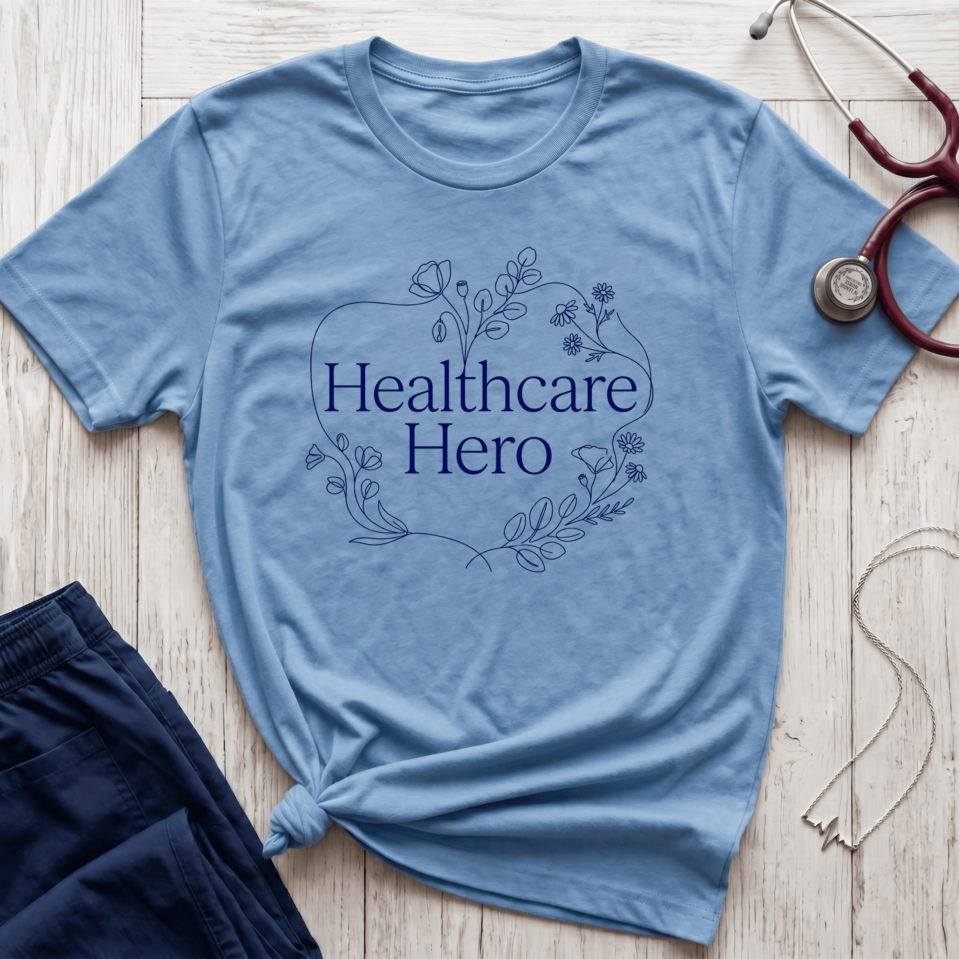 Healthcare Hero Floral T-Shirt