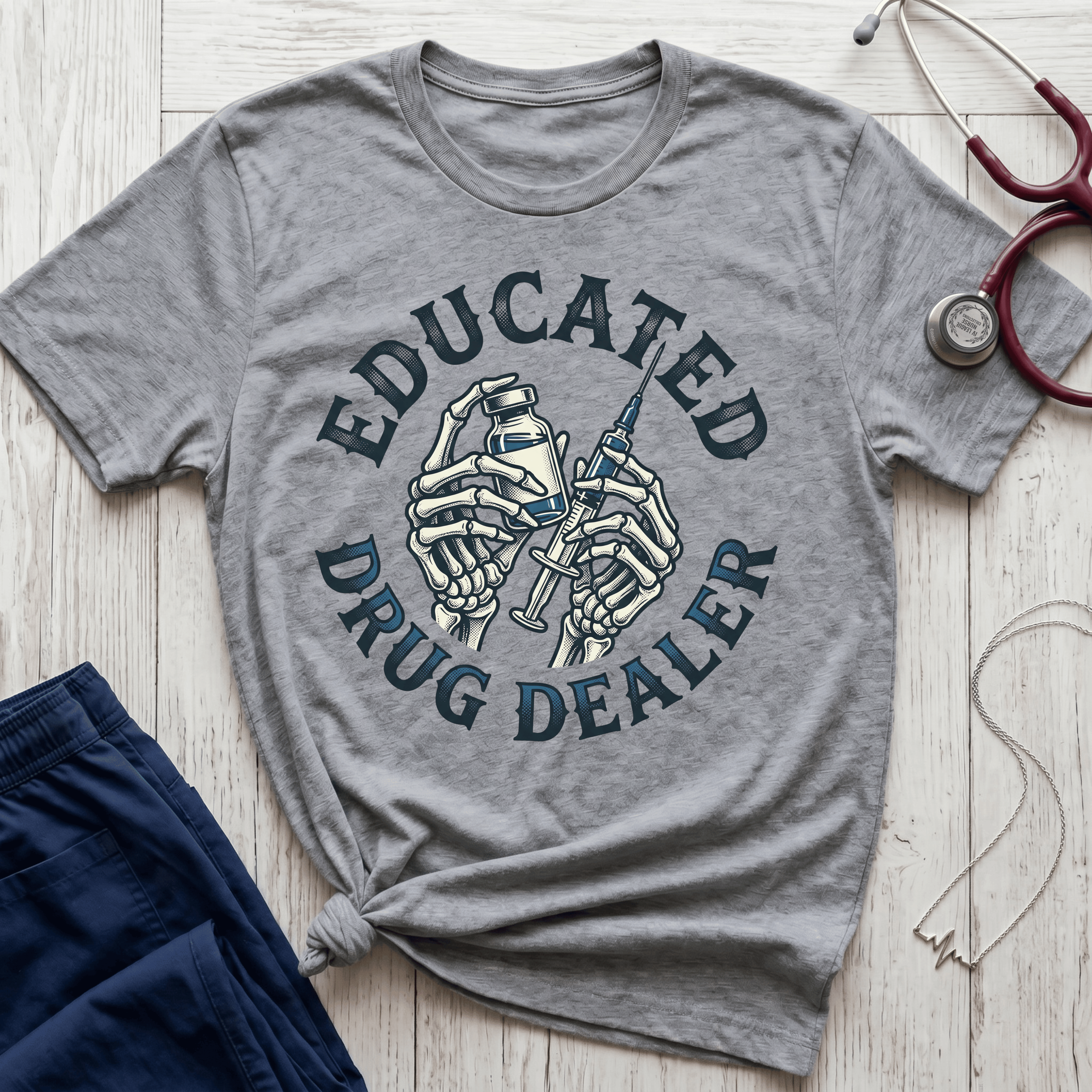 Educated Drug Dealer Skeletal Hands T-Shirt
