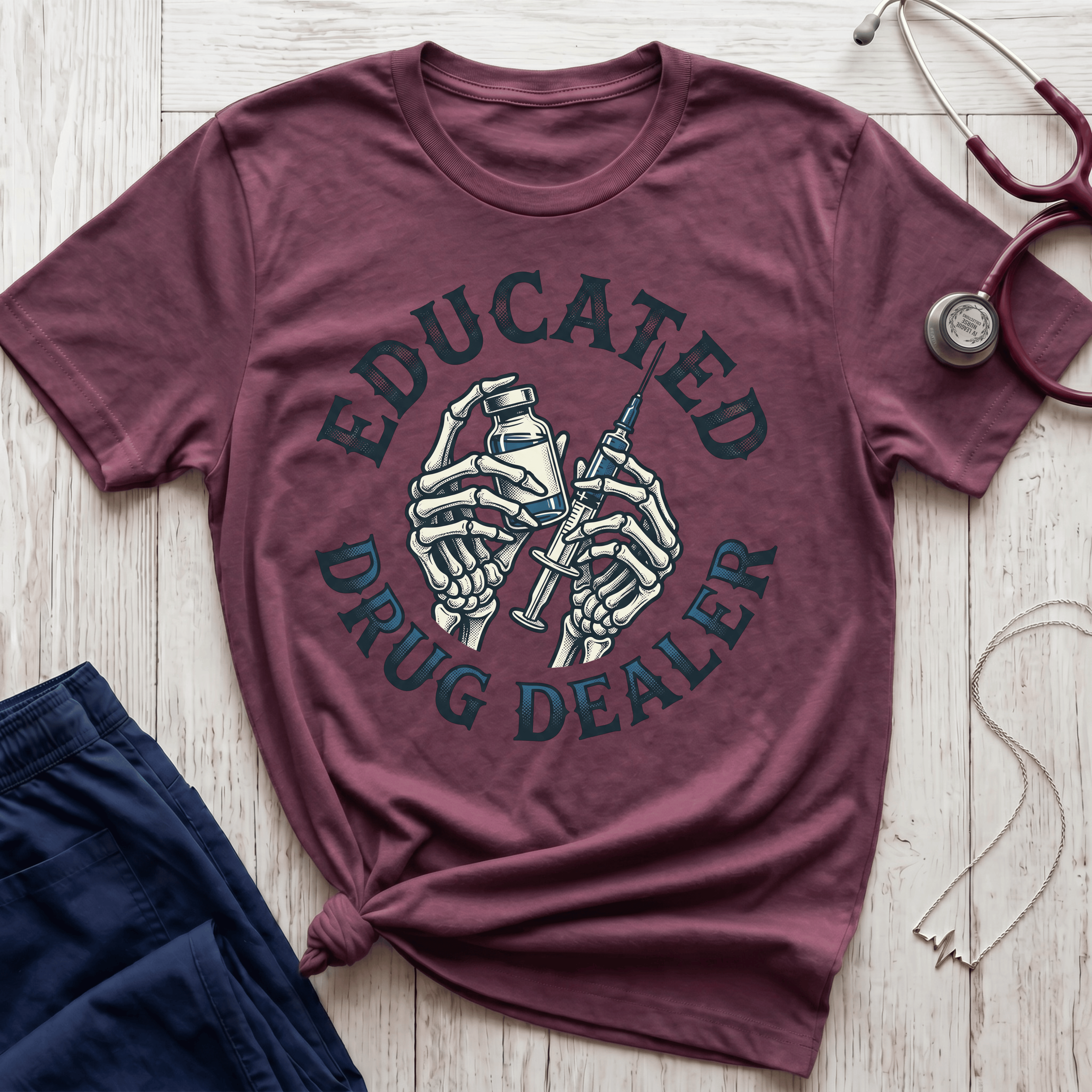 Educated Drug Dealer Skeletal Hands T-Shirt