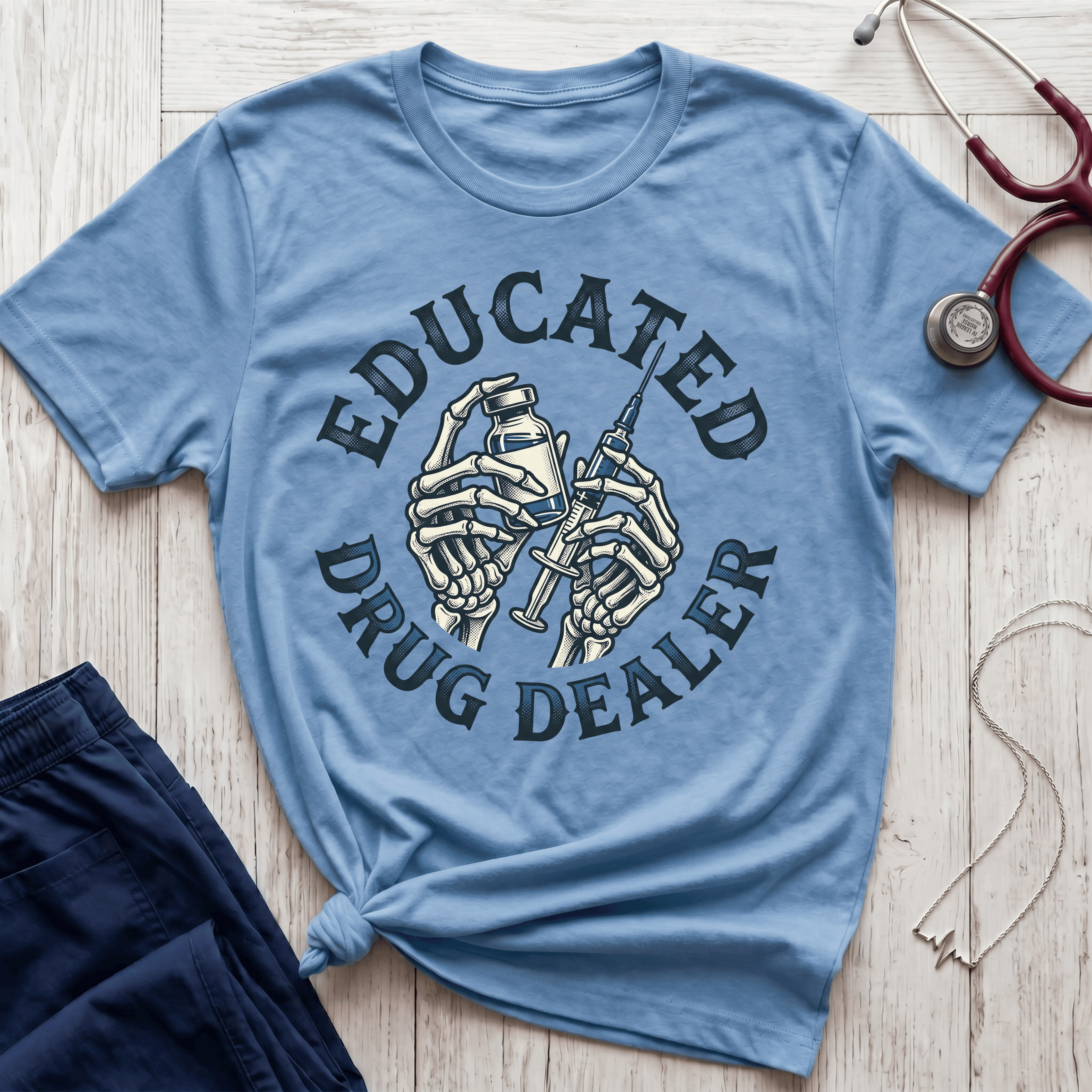 Educated Drug Dealer Skeletal Hands T-Shirt