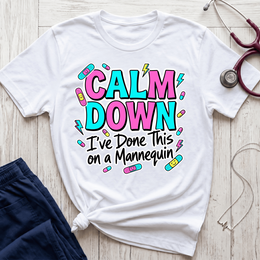 Calm Down Pink and Blue T-Shirt