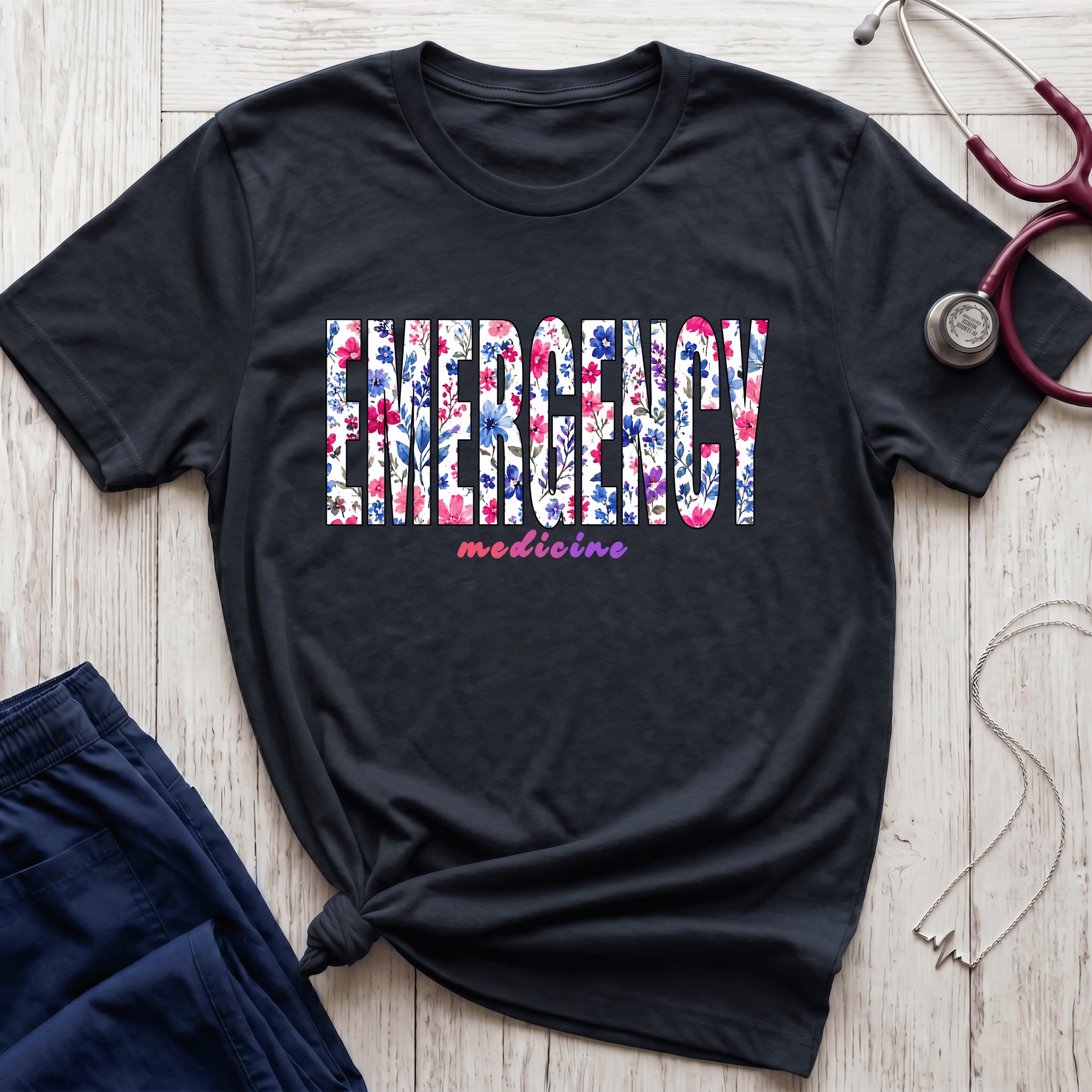 Emergency Medicine Floral T-Shirt